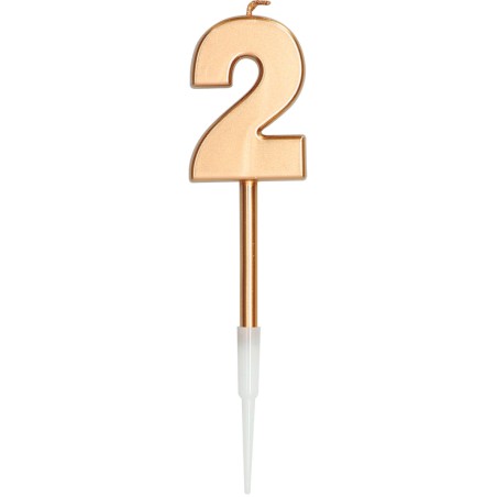BOUGIE CHIFFRE 2 OR
