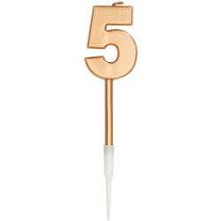BOUGIE CHIFFRE 5 OR