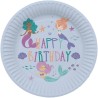 8 ASSIETTES EN CARTON SIRENE MERMAID MAGIC 23 CM