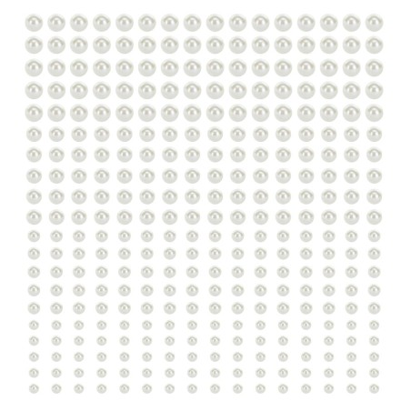 440 PERLES AUTOCOLLANTES BLANC BLANC NACRE 4 TAILLES