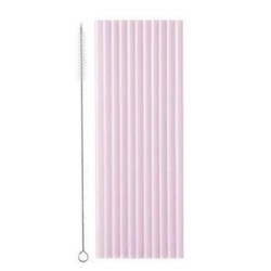 12 PAILLES EN PLATIQUE REUTILISABLE LILAS 23 CM