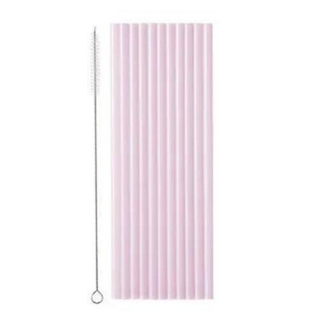 12 PAILLES EN PLATIQUE REUTILISABLE LILAS 23 CM