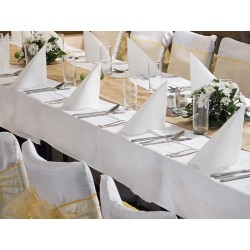 NAPPE EN TISSU BLANC BLANC 180 CM X 300 CM 