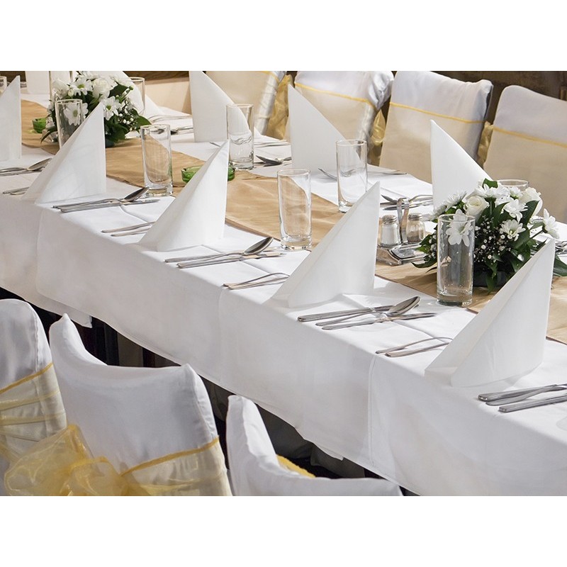 NAPPE EN TISSU BLANC BLANC 180 CM X 300 CM 