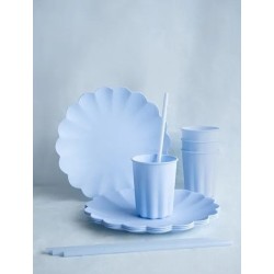 4 GOBELETS EN PLASTIQUE REUTILISABLE BLEU CIEL 220 ML