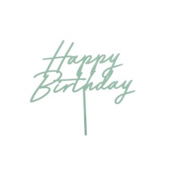 TOP OU PIQUE GATEAU CAKE TOPPER HAPPY BIRTHDAY MENTHE OU VERT PASTEL