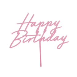 TOP OU PIQUE GATEAU CAKE TOPPER HAPPY BIRTHDAY ROSE PASTEL