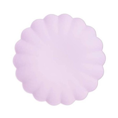 4 ASSIETTES EN PLASTIQUE REUTILISABLE LILAS 22 CM DE DIAMETRE
