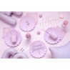 4 ASSIETTES EN PLASTIQUE REUTILISABLE LILAS 22 CM DE DIAMETRE