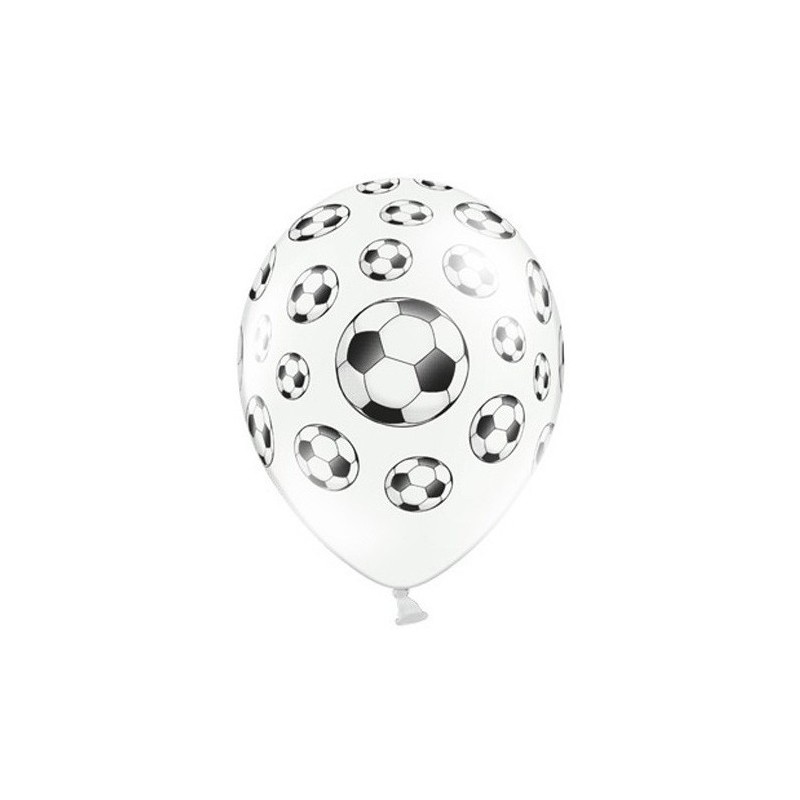 6 BALLONS LATEX 11" NOIR ET BLANC FOOT