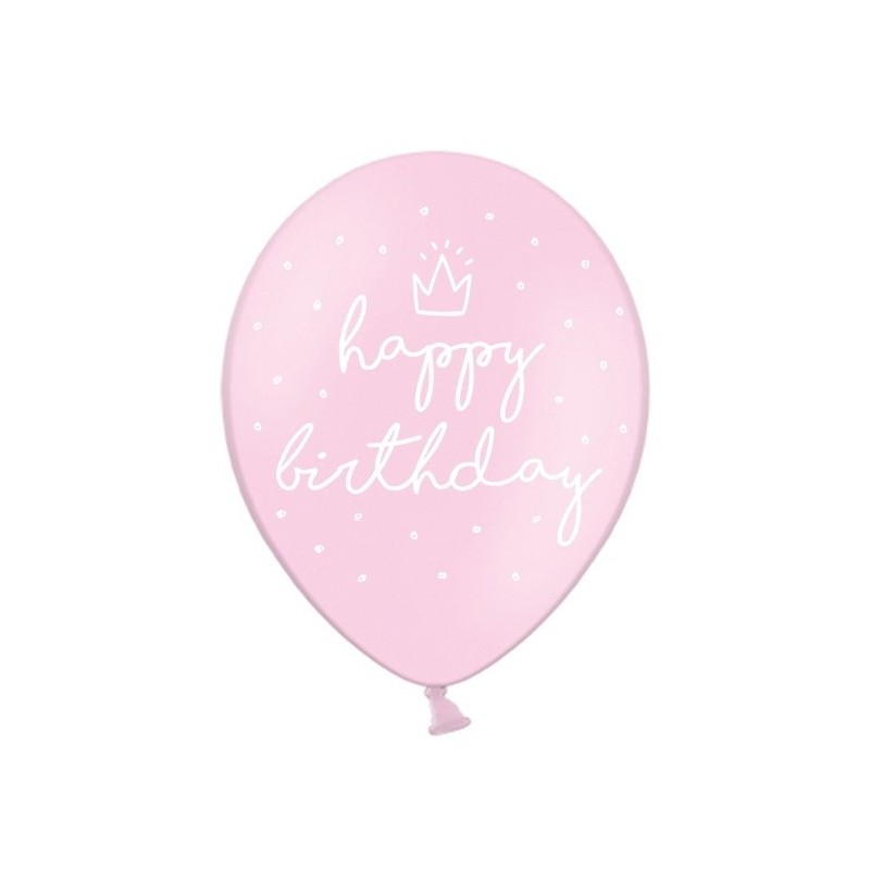 6 BALLONS BIO LATEX HAPPY BIRTHDAY COULEUR ROSE CLAIR ECRITURE BLANC 30 CM 6 BALLONS BIO LATEX HAPPY BIRTHDAY COULEUR ROSE CLAIR ECRITURE BLANC 30 CM