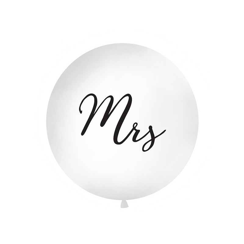 BALLON GEANT LATEX MARIAGE MRS EN NOIR TAILLE DIAMETRE 1 M BALLON GEANT LATEX MARIAGE MRS EN NOIR TAILLE DIAMETRE 1 M