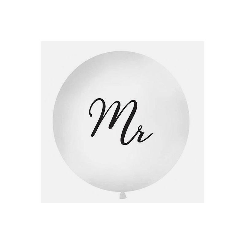 BALLON GEANT LATEX MARIAGE MR EN NOIR TAILLE DIAMETRE 1 M 