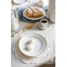 6 SETS DE TABLE BLANC DECORATION OR DIA 35,5 CM