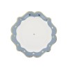 8 ASSIETTES PETITS COEURS BLEU ORAGE, BLANC ET OR 23 CM 