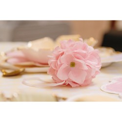 3 BOULES D'HORTENSIA A SUSPENDRE JAUNE, LILAS ET ROSE 6.5 CM 