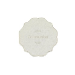 16 SERVIETTES COMMUNION EFFET LIN ET OR 31.5 X 31.5 CM 