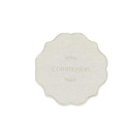 16 SERVIETTES COMMUNION EFFET LIN ET OR 31.5 X 31.5 CM 