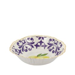 8 BOLS DOLCE VITA CITRONS  BLEU ROI, JAUNE, BLANC ET OR 13.5 CM 