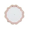 8 ASSIETTES PETITS COEURS ROSE, BLANC ET OR 23 CM 