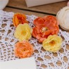 6 FLEURS PEACHY CORAIL ET OCRE DE 7.5CM A 4 CM 