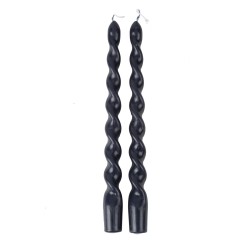 2 BOUGIES FLAMBEAU TORSADEES MARINE 2.2 X 25 CM 