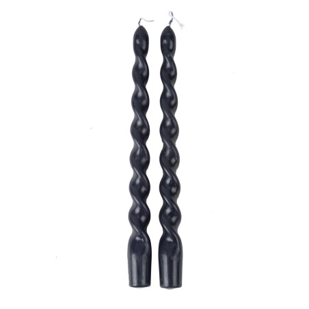 2 BOUGIES FLAMBEAU TORSADEES MARINE 2.2 X 25 CM 