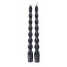 2 BOUGIES FLAMBEAU TORSADEES MARINE 2.2 X 25 CM 