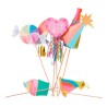 KIT PHOTOBOOTH ARC EN CIEL ET TASSELS 7 PIECES 