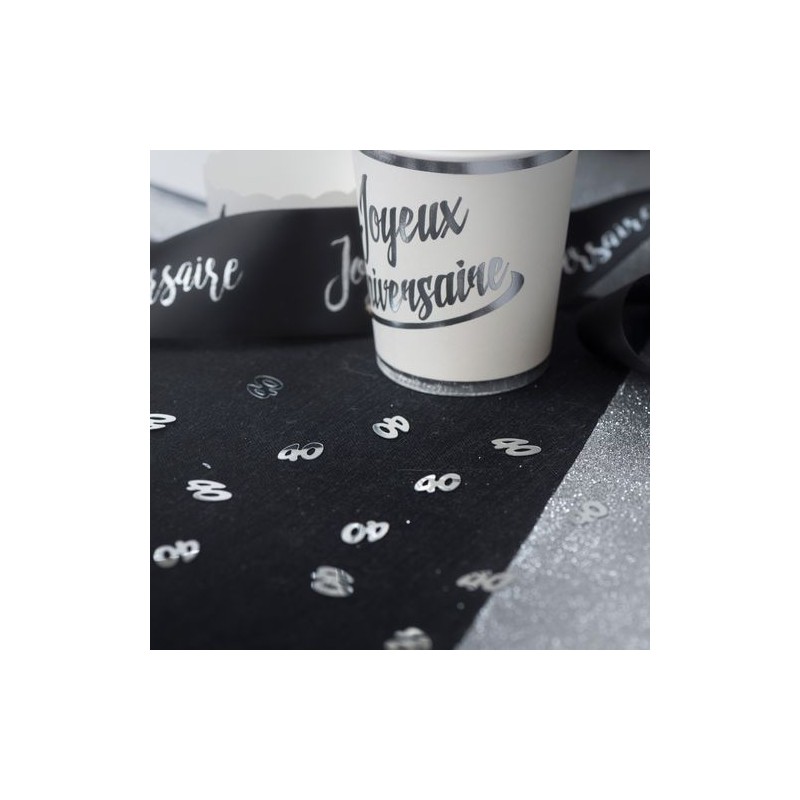 CONFETTIS DE TABLE PAPIER ARGENT 40 ARGENT 17G