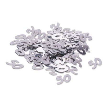 CONFETTIS DE TABLE PAPIER ARGENT 50 ARGENT 17G