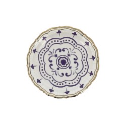8 ASSIETTES DOLCE VITE BLEU ROI, BLANC ET OR 18 CM 