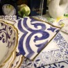 20 SERVIETTES COCKTAILS DOLCE VITA BLEU ROI , BLANC ET OR 24 X 24 CM 3 PLIS