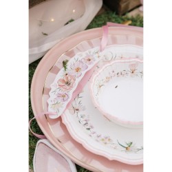 6 BOLS FAIRY WORLD BLANC ET ROSE PASTEL 13.5 CM