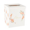 URNE MERCI PEACHY ROSE CARTON, PECHE ET OR 21 X 21 X 25 CM 