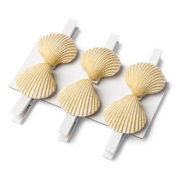 6 PINCES COQUILLAGES IVOIRE 4.5 CM 