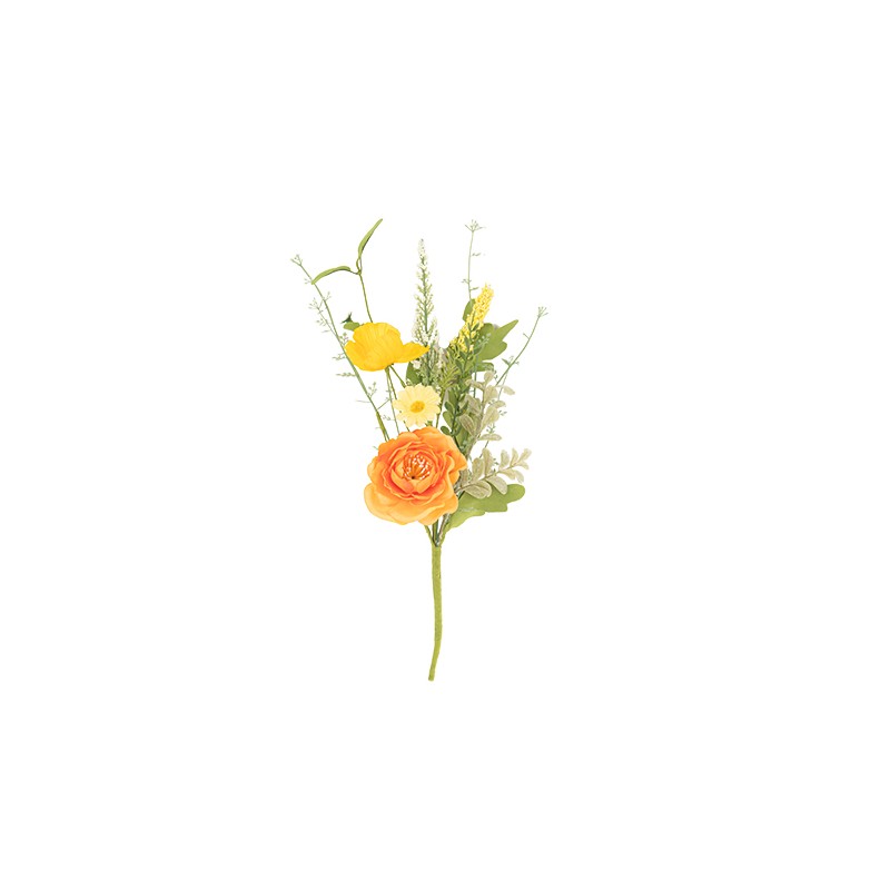BOUQUET BRANCHE PEACHY CORAIL, ORCRE ET VERT 40 CM BOUQUET BRANCHE PEACHY CORAIL, ORCRE ET VERT 40 CM