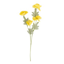 BRANCHE DE COQUELICOTS JAUNE ET VERT 52 X 15 CM 