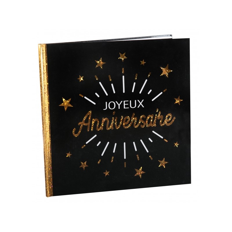 LIVRE D'OR NOIR JOYEUX ANNIVERSAIRE NOIR ET OR LIVRE D'OR NOIR JOYEUX ANNIVERSAIRE NOIR ET OR