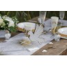 CENTRE DE TABLE COLOMBE BLANCHE ET OR 20 x 4 x 20.5 CM
