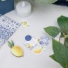 12 CONFETTIS CITRONS BOIS JAUNE ET VERT DE 5 A 6.5 CM 