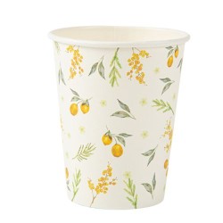 8 GOBELETS MIMOSA CITRONS ET FEUILLAGES 255 ML 