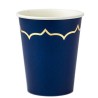 8 GOBELETS MARINE ET LISERE OR 255 ML 
