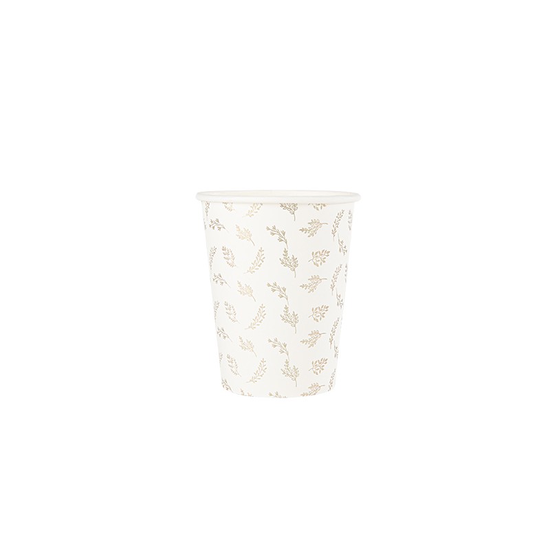 8 GOBELETS COMMUNION BLANC ET OR 255 ML 8 GOBELETS COMMUNION BLANC ET OR 255 ML