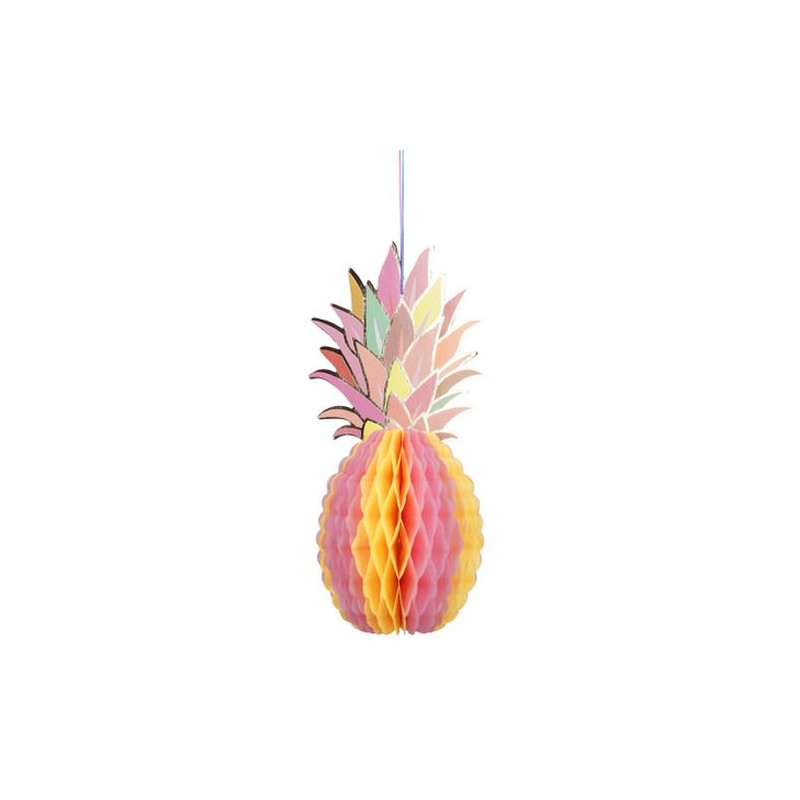 DECORATION ANANAS ROSE ET JAUNE 30 CM DECORATION ANANAS ROSE ET JAUNE 30 CM