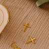 10 DECORATION CROIX EN PLEXI OR 3 X 2 CM 