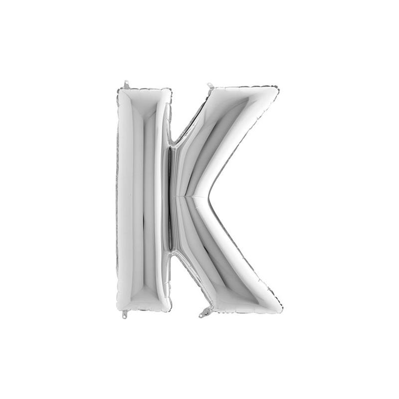 BALLON METALLIQUE LETTRE K ARGENT 101 CM BALLON METALLIQUE LETTRE K ARGENT 101 CM