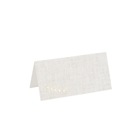 10 MARQUES-PLACE EFFET LIN BEIGE ET OR 8 X 4 CM 