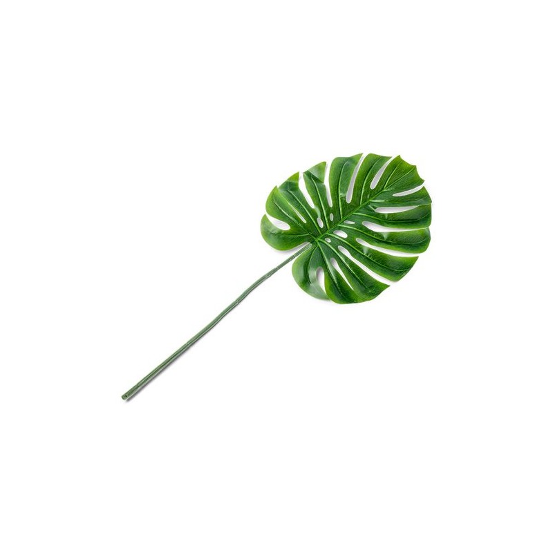 FEUILLE TROPICAL VERTE 34 X 30 CM TIGE 44 CM 