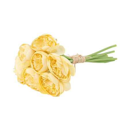 BOUQUET DE 7 RENONCULES JAUNE 25 X 15 CM 